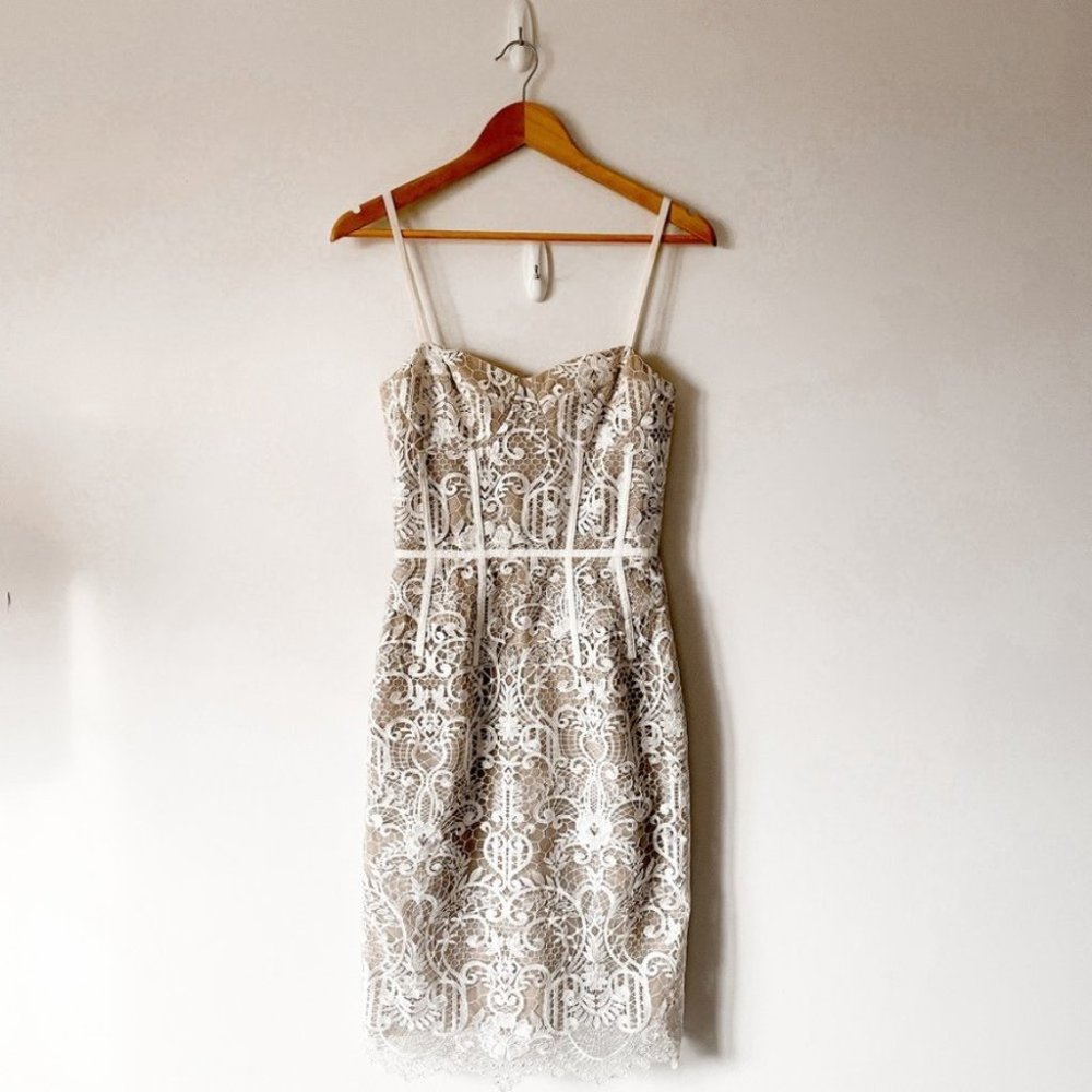 Bronx & Banco Lace Corset Dress White Size Small